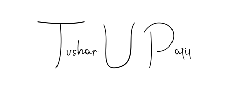 Achieve flawless digital penmanship with Tushar U Patil name in Andilay-7BmLP font. The perfect tool for creating online signatures. Tushar U Patil signature style 4 images and pictures png