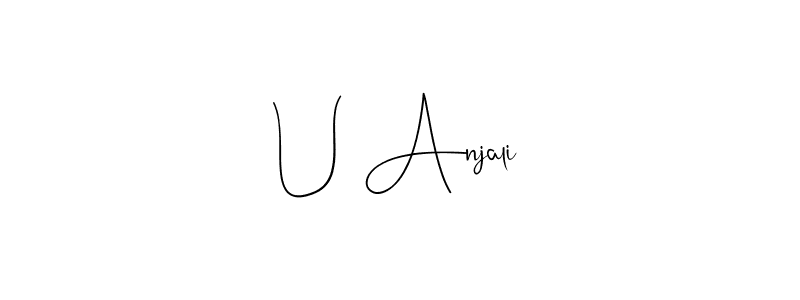 Here are the top 10 professional signature styles for the name U Anjali. These are the best autograph styles you can use for your name. U Anjali signature style 4 images and pictures png