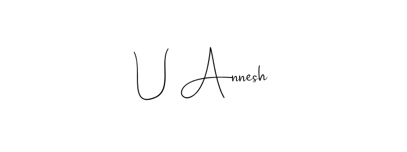 Make a beautiful signature design for name U Annesh. Use this online signature maker to create a handwritten signature for free. U Annesh signature style 4 images and pictures png