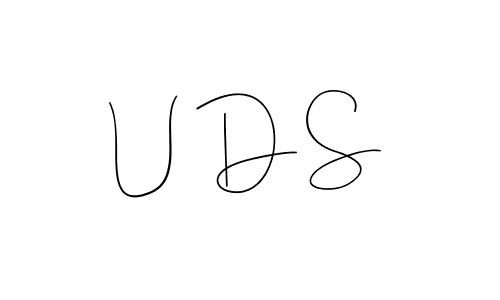 How to make U D S name signature. Use Andilay-7BmLP style for creating short signs online. This is the latest handwritten sign. U D S signature style 4 images and pictures png