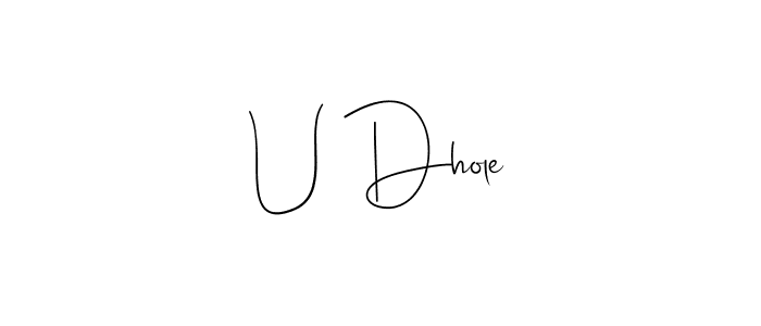 Best and Professional Signature Style for U Dhole. Andilay-7BmLP Best Signature Style Collection. U Dhole signature style 4 images and pictures png