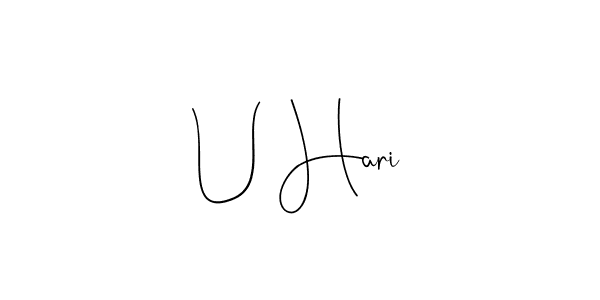 You can use this online signature creator to create a handwritten signature for the name U Hari. This is the best online autograph maker. U Hari signature style 4 images and pictures png