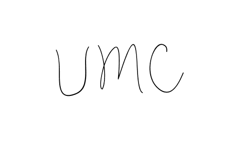 Make a beautiful signature design for name U M C. With this signature (Andilay-7BmLP) style, you can create a handwritten signature for free. U M C signature style 4 images and pictures png