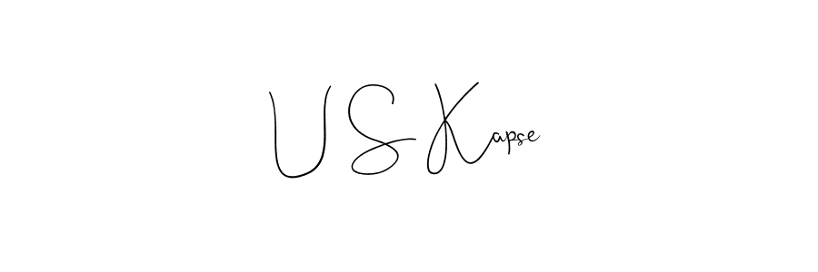 Also we have U S Kapse name is the best signature style. Create professional handwritten signature collection using Andilay-7BmLP autograph style. U S Kapse signature style 4 images and pictures png