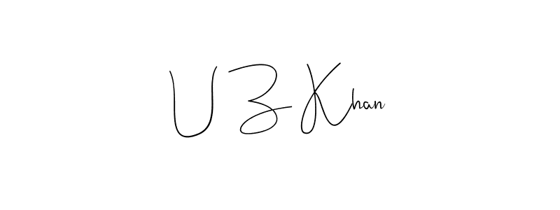 See photos of U Z Khan official signature by Spectra . Check more albums & portfolios. Read reviews & check more about Andilay-7BmLP font. U Z Khan signature style 4 images and pictures png