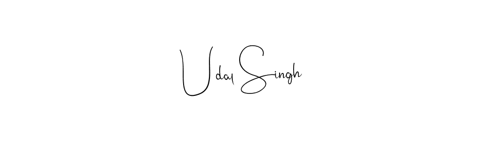 How to make Udal Singh name signature. Use Andilay-7BmLP style for creating short signs online. This is the latest handwritten sign. Udal Singh signature style 4 images and pictures png