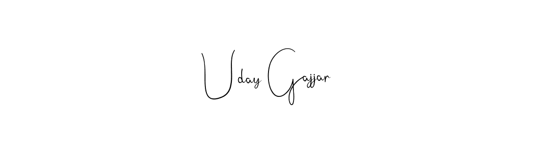 Make a beautiful signature design for name Uday Gajjar. With this signature (Andilay-7BmLP) style, you can create a handwritten signature for free. Uday Gajjar signature style 4 images and pictures png