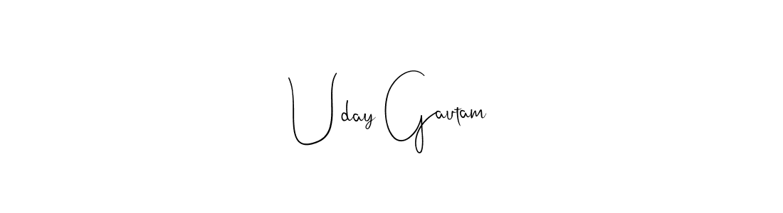 You can use this online signature creator to create a handwritten signature for the name Uday Gautam. This is the best online autograph maker. Uday Gautam signature style 4 images and pictures png