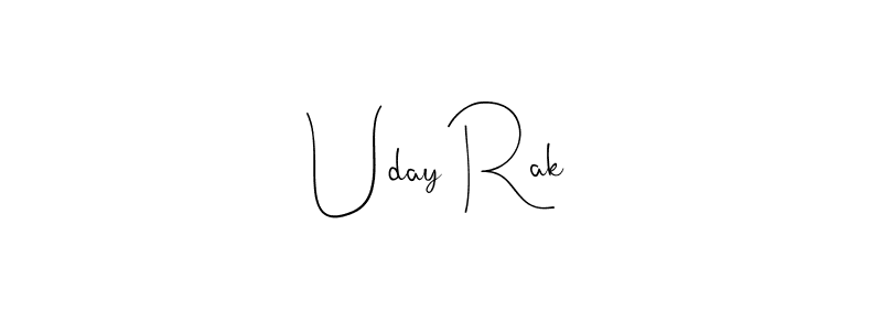 How to make Uday Rak signature? Andilay-7BmLP is a professional autograph style. Create handwritten signature for Uday Rak name. Uday Rak signature style 4 images and pictures png