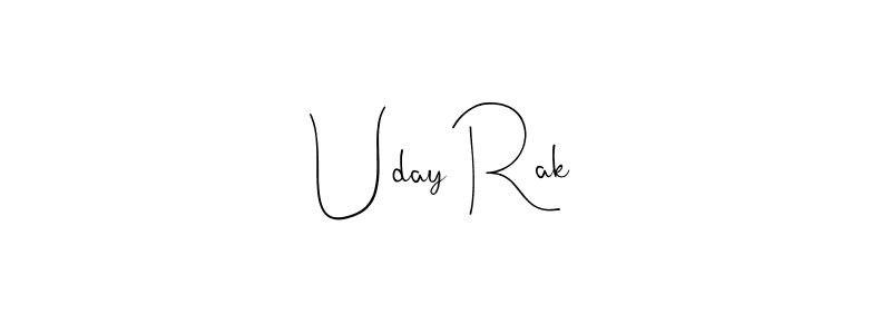 Design your own signature with our free online signature maker. With this signature software, you can create a handwritten (Andilay-7BmLP) signature for name Uday Rak. Uday Rak signature style 4 images and pictures png