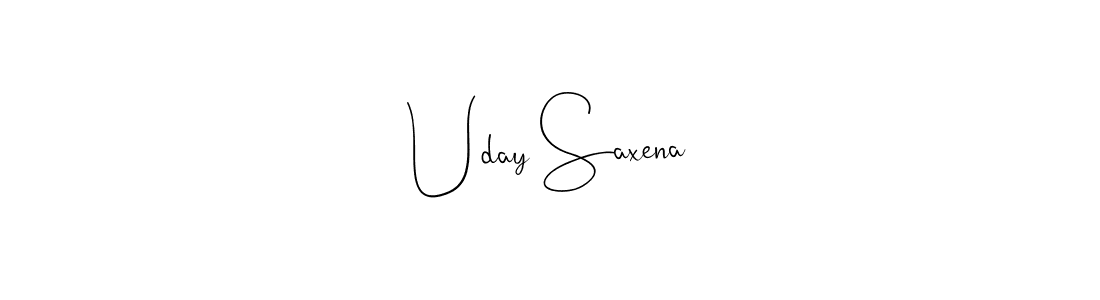The best way (Andilay-7BmLP) to make a short signature is to pick only two or three words in your name. The name Uday Saxena include a total of six letters. For converting this name. Uday Saxena signature style 4 images and pictures png