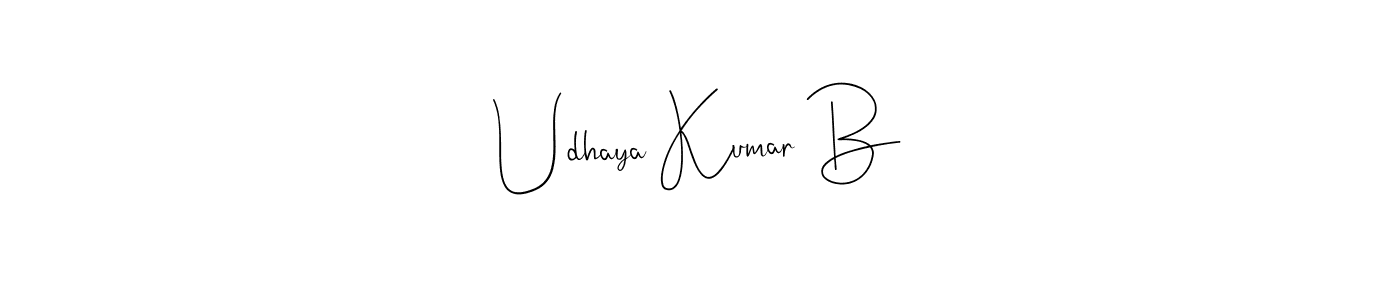 Make a beautiful signature design for name Udhaya Kumar B. With this signature (Andilay-7BmLP) style, you can create a handwritten signature for free. Udhaya Kumar B signature style 4 images and pictures png
