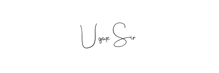 How to make Ugale Sir name signature. Use Andilay-7BmLP style for creating short signs online. This is the latest handwritten sign. Ugale Sir signature style 4 images and pictures png