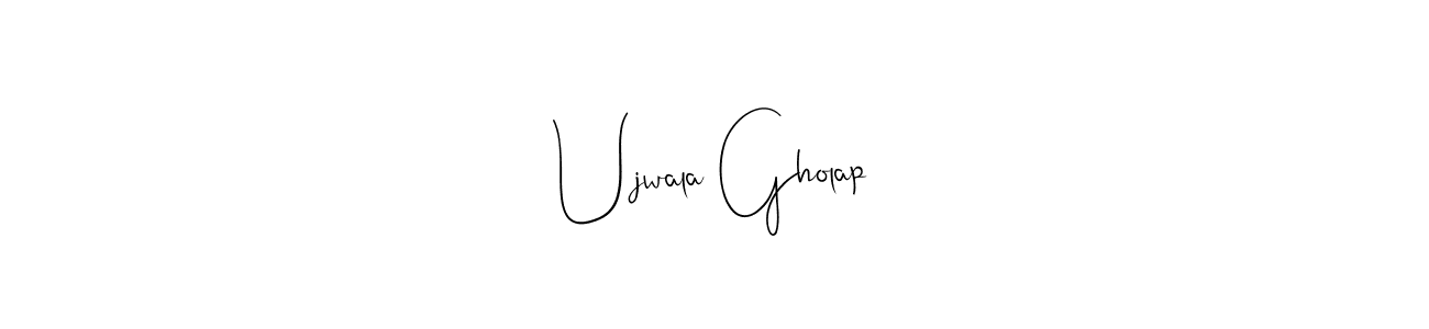 How to make Ujwala Gholap name signature. Use Andilay-7BmLP style for creating short signs online. This is the latest handwritten sign. Ujwala Gholap signature style 4 images and pictures png