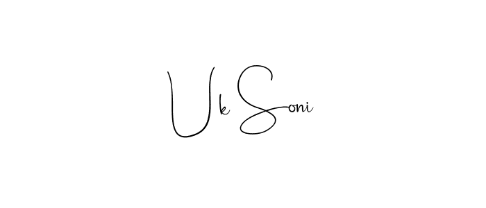 Uk Soni stylish signature style. Best Handwritten Sign (Andilay-7BmLP) for my name. Handwritten Signature Collection Ideas for my name Uk Soni. Uk Soni signature style 4 images and pictures png