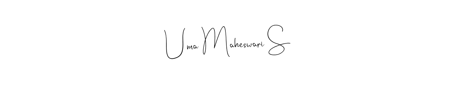 You should practise on your own different ways (Andilay-7BmLP) to write your name (Uma Maheswari S) in signature. don't let someone else do it for you. Uma Maheswari S signature style 4 images and pictures png