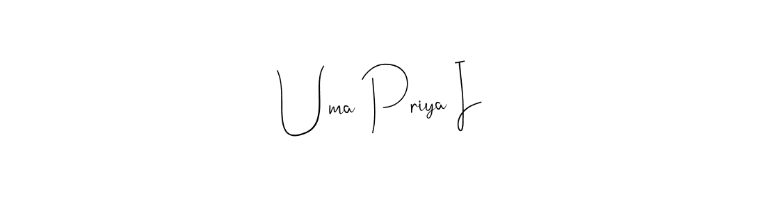 Design your own signature with our free online signature maker. With this signature software, you can create a handwritten (Andilay-7BmLP) signature for name Uma Priya I. Uma Priya I signature style 4 images and pictures png