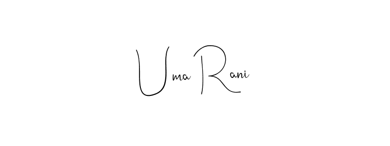 Create a beautiful signature design for name Uma Rani. With this signature (Andilay-7BmLP) fonts, you can make a handwritten signature for free. Uma Rani signature style 4 images and pictures png