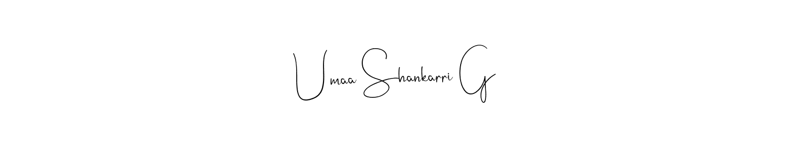 Also we have Umaa Shankarri G name is the best signature style. Create professional handwritten signature collection using Andilay-7BmLP autograph style. Umaa Shankarri G signature style 4 images and pictures png