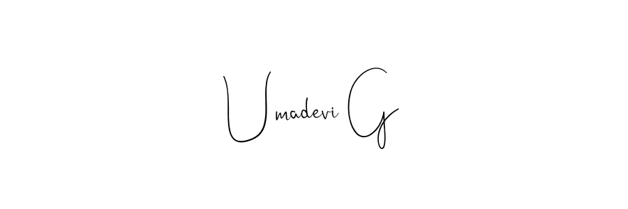 Make a short Umadevi G signature style. Manage your documents anywhere anytime using Andilay-7BmLP. Create and add eSignatures, submit forms, share and send files easily. Umadevi G signature style 4 images and pictures png