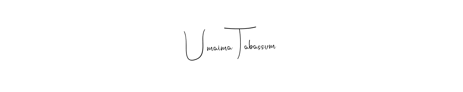 Andilay-7BmLP is a professional signature style that is perfect for those who want to add a touch of class to their signature. It is also a great choice for those who want to make their signature more unique. Get Umaima Tabassum name to fancy signature for free. Umaima Tabassum signature style 4 images and pictures png