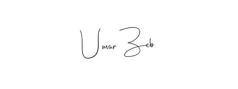 Create a beautiful signature design for name Umar Zeb. With this signature (Andilay-7BmLP) fonts, you can make a handwritten signature for free. Umar Zeb signature style 4 images and pictures png