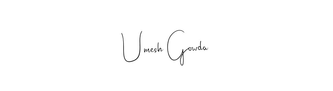 This is the best signature style for the Umesh Gowda name. Also you like these signature font (Andilay-7BmLP). Mix name signature. Umesh Gowda signature style 4 images and pictures png