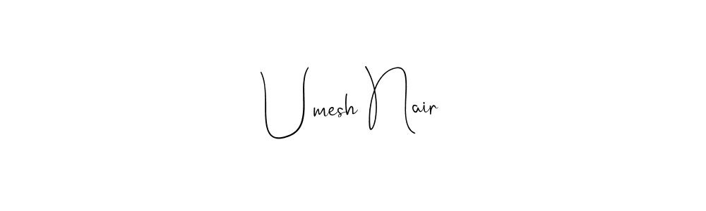 This is the best signature style for the Umesh Nair name. Also you like these signature font (Andilay-7BmLP). Mix name signature. Umesh Nair signature style 4 images and pictures png