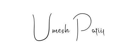 Designed for modern professionals: Umesh Patiil name signature crafted with Andilay-7BmLP script. Ready for digital PDF workflows. Umesh Patiil signature style 4 images and pictures png