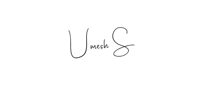 Also You can easily find your signature by using the search form. We will create Umesh S name handwritten signature images for you free of cost using Andilay-7BmLP sign style. Umesh S signature style 4 images and pictures png