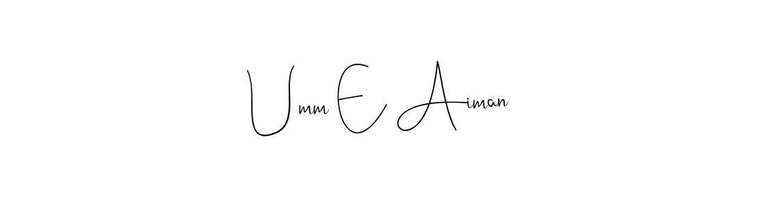 The best way (Andilay-7BmLP) to make a short signature is to pick only two or three words in your name. The name Umm E Aiman include a total of six letters. For converting this name. Umm E Aiman signature style 4 images and pictures png