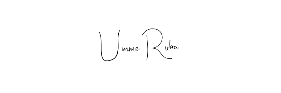 if you are searching for the best signature style for your name Umme Ruba. so please give up your signature search. here we have designed multiple signature styles  using Andilay-7BmLP. Umme Ruba signature style 4 images and pictures png