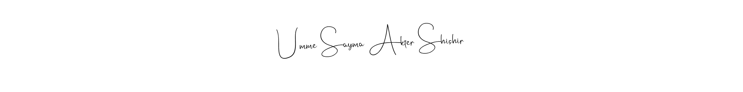 Make a short Umme Sayma Akter Shishir signature style. Manage your documents anywhere anytime using Andilay-7BmLP. Create and add eSignatures, submit forms, share and send files easily. Umme Sayma Akter Shishir signature style 4 images and pictures png