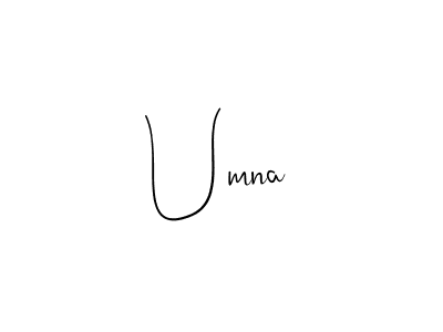 if you are searching for the best signature style for your name Umna. so please give up your signature search. here we have designed multiple signature styles  using Andilay-7BmLP. Umna signature style 4 images and pictures png