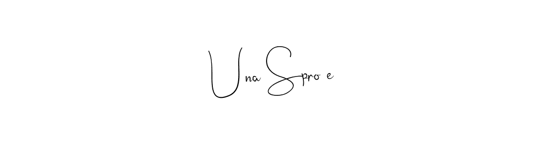 How to make Una Sproģe name signature. Use Andilay-7BmLP style for creating short signs online. This is the latest handwritten sign. Una Sproģe signature style 4 images and pictures png