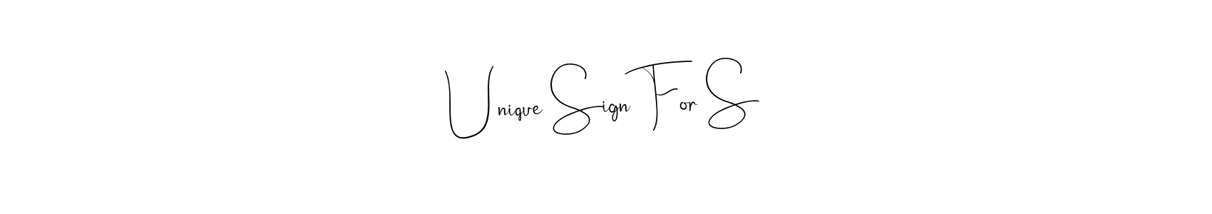 Create a beautiful signature design for name Unique Sign For S. With this signature (Andilay-7BmLP) fonts, you can make a handwritten signature for free. Unique Sign For S signature style 4 images and pictures png