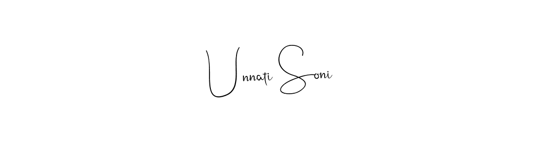 You should practise on your own different ways (Andilay-7BmLP) to write your name (Unnati Soni) in signature. don't let someone else do it for you. Unnati Soni signature style 4 images and pictures png