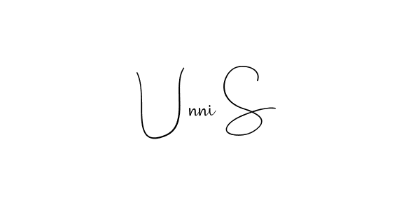 Create a beautiful signature design for name Unni S. With this signature (Andilay-7BmLP) fonts, you can make a handwritten signature for free. Unni S signature style 4 images and pictures png