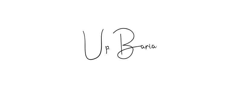 if you are searching for the best signature style for your name Up Baria. so please give up your signature search. here we have designed multiple signature styles  using Andilay-7BmLP. Up Baria signature style 4 images and pictures png