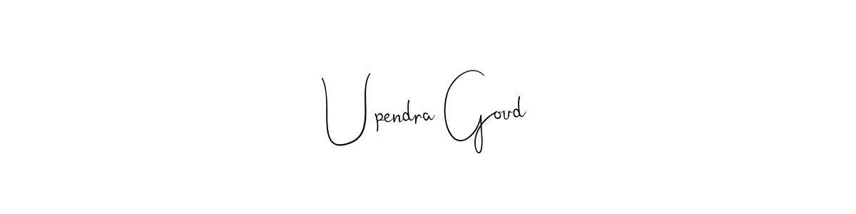 How to make Upendra Goud name signature. Use Andilay-7BmLP style for creating short signs online. This is the latest handwritten sign. Upendra Goud signature style 4 images and pictures png