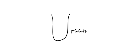 Try this chic Uraan handwritten sign style. Using Andilay-7BmLP font elements, it gives your name a sleek, memorable identity. Uraan signature style 4 images and pictures png