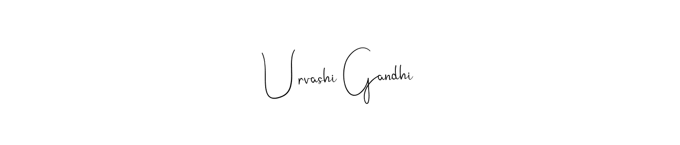 Andilay-7BmLP is a professional signature style that is perfect for those who want to add a touch of class to their signature. It is also a great choice for those who want to make their signature more unique. Get Urvashi Gandhi name to fancy signature for free. Urvashi Gandhi signature style 4 images and pictures png