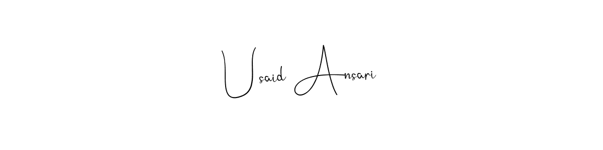 Make a short Usaid Ansari signature style. Manage your documents anywhere anytime using Andilay-7BmLP. Create and add eSignatures, submit forms, share and send files easily. Usaid Ansari signature style 4 images and pictures png