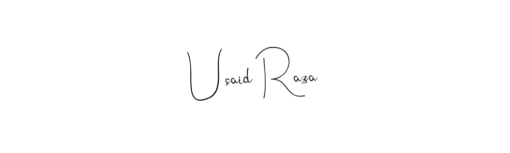 Use a signature maker to create a handwritten signature online. With this signature software, you can design (Andilay-7BmLP) your own signature for name Usaid Raza. Usaid Raza signature style 4 images and pictures png