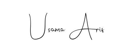 Create your official email sign-off with Usama Arif name in Andilay-7BmLP style. Crisp, clean, and perfectly legible across all screens. Usama Arif signature style 4 images and pictures png