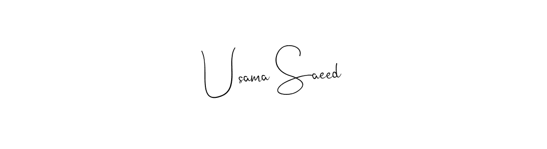 How to make Usama Saeed name signature. Use Andilay-7BmLP style for creating short signs online. This is the latest handwritten sign. Usama Saeed signature style 4 images and pictures png
