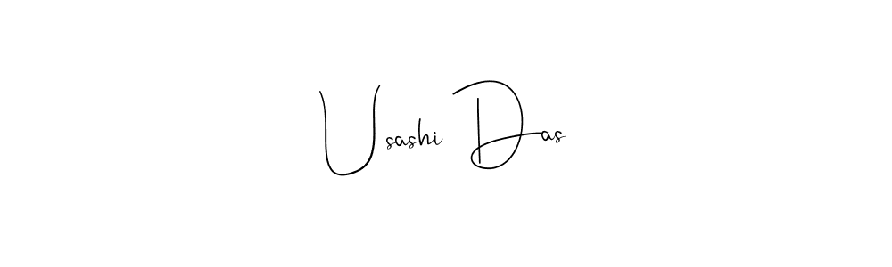 if you are searching for the best signature style for your name Usashi Das. so please give up your signature search. here we have designed multiple signature styles  using Andilay-7BmLP. Usashi Das signature style 4 images and pictures png