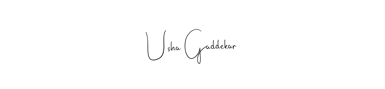 The best way (Andilay-7BmLP) to make a short signature is to pick only two or three words in your name. The name Usha Gaddekar include a total of six letters. For converting this name. Usha Gaddekar signature style 4 images and pictures png
