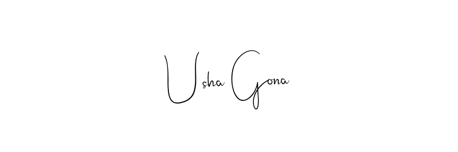 Use a signature maker to create a handwritten signature online. With this signature software, you can design (Andilay-7BmLP) your own signature for name Usha Gona. Usha Gona signature style 4 images and pictures png