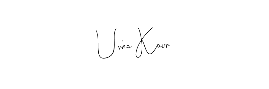 Make a beautiful signature design for name Usha Kaur. With this signature (Andilay-7BmLP) style, you can create a handwritten signature for free. Usha Kaur signature style 4 images and pictures png